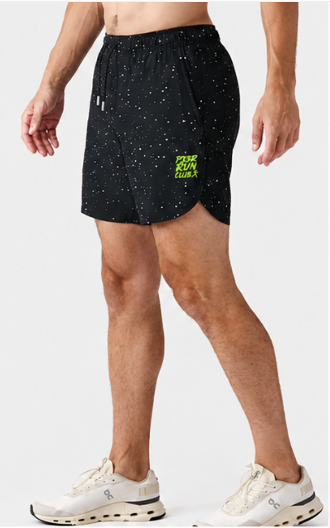 P13R RUN CLUB - Legends Black Splatter Shorts